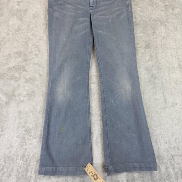 7 For All Mankind Jeans Womens 30 Blue Low Rise Ginger Flare Stretch Denim Pants - Picture 8 of 16